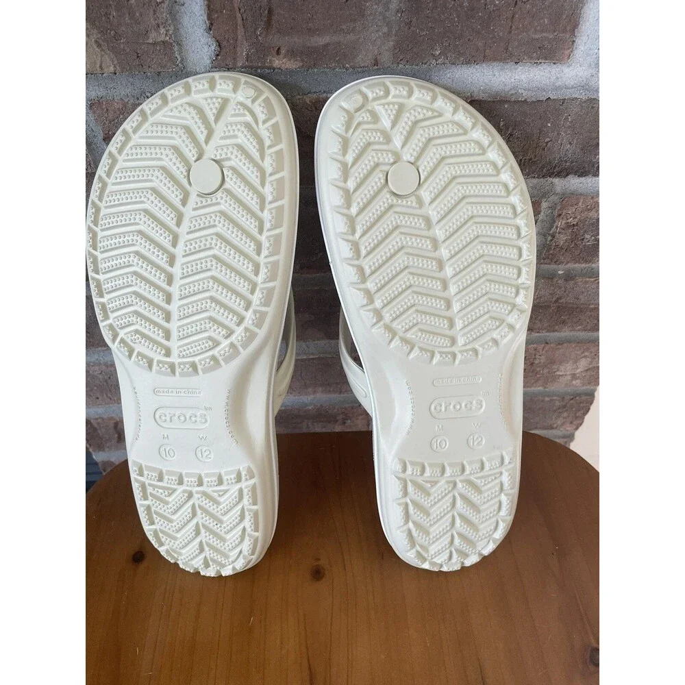 Crocs Crocband Flip Flop Men's Size 10 / Women's 12 Beige Thong Casual Sandals
